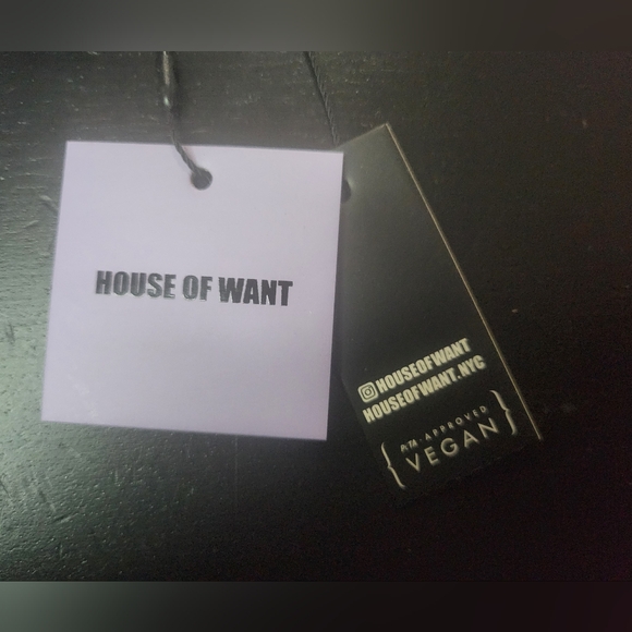 NWT House Of Want Black White Houndstooth Gold Hardware Crossbody Wallet - Picture 6 of 7